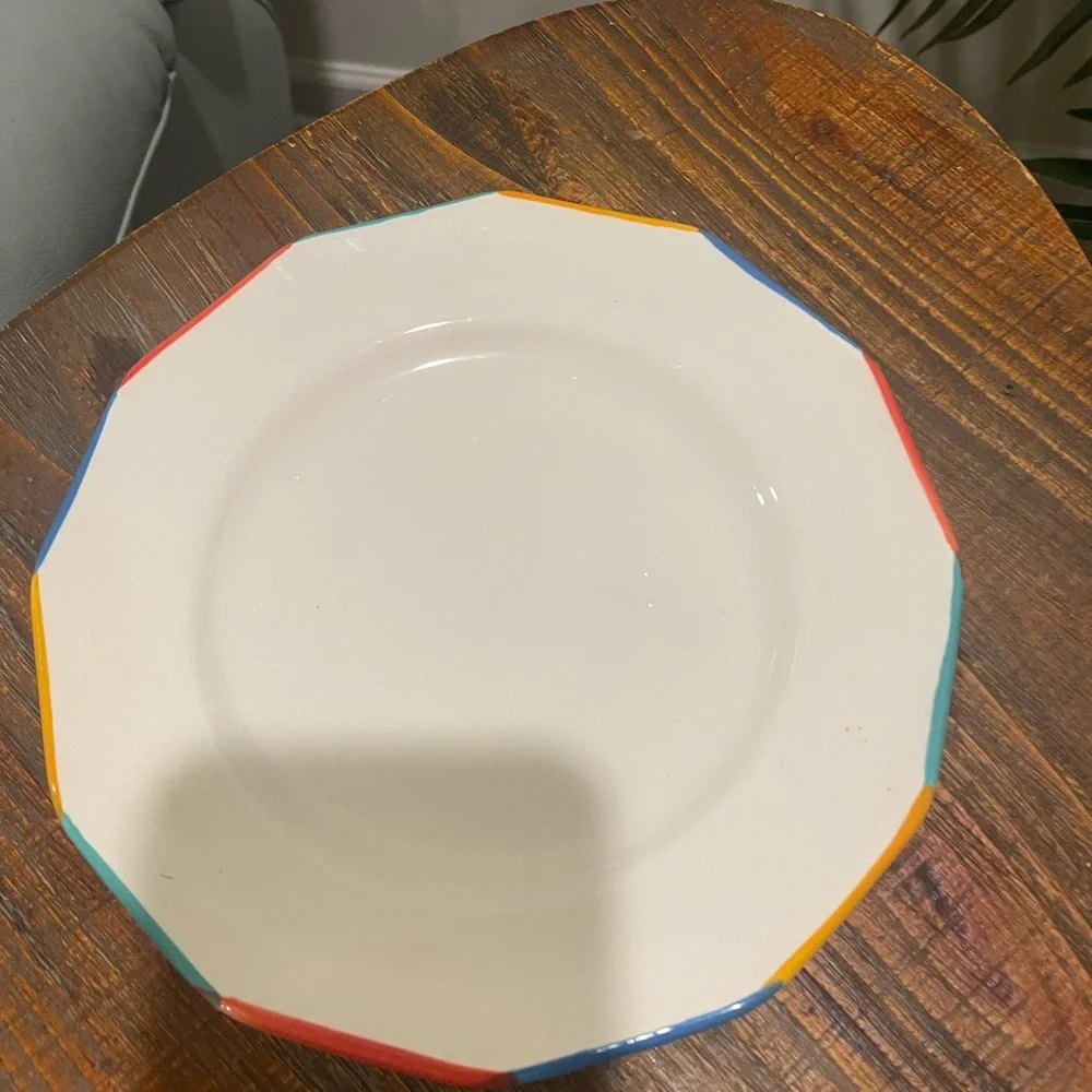 Pier 1 imports set of 3 multi color plate 7.5”